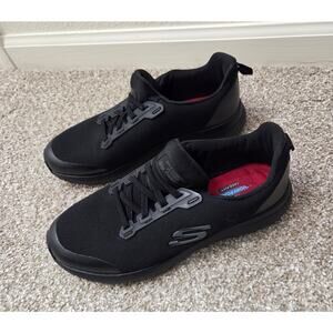 Skechers Work Squad Slip Resistant Black Slip on Sneakers Women's Size 8